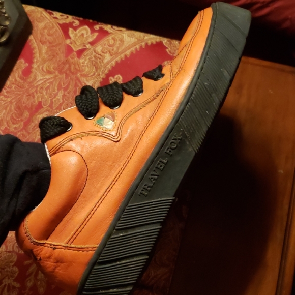 orange platform sneakers